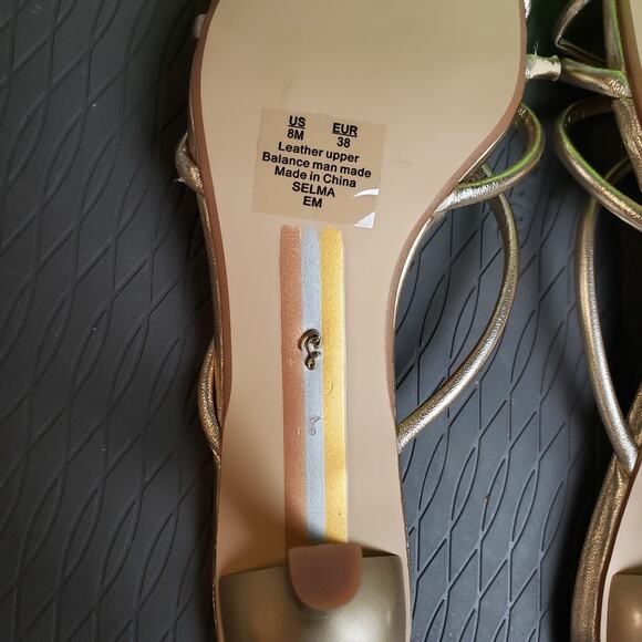 Sam Edelman Selma Knotted Slide Sandal Womens 8M Gold Chic Partycore - Picture 9 of 11